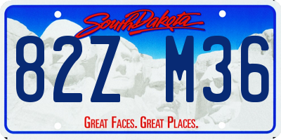 SD license plate 82ZM36