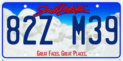 SD license plate 82ZM39