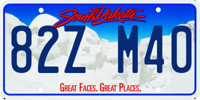 SD license plate 82ZM40