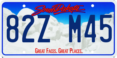 SD license plate 82ZM45