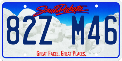 SD license plate 82ZM46