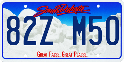 SD license plate 82ZM50
