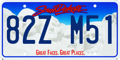 SD license plate 82ZM51