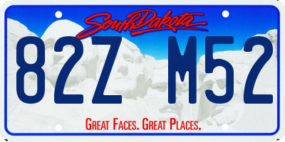 SD license plate 82ZM52