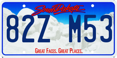 SD license plate 82ZM53