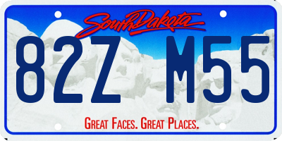 SD license plate 82ZM55