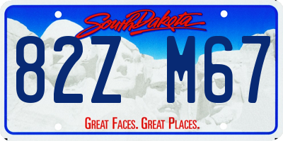 SD license plate 82ZM67