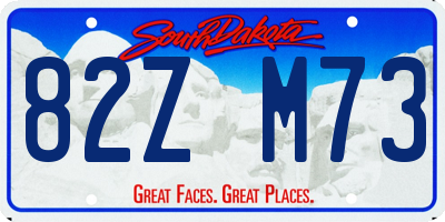SD license plate 82ZM73