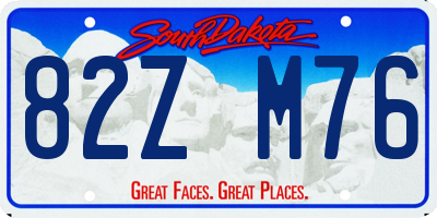 SD license plate 82ZM76