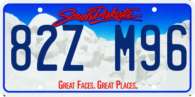 SD license plate 82ZM96
