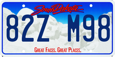 SD license plate 82ZM98