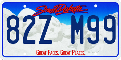 SD license plate 82ZM99