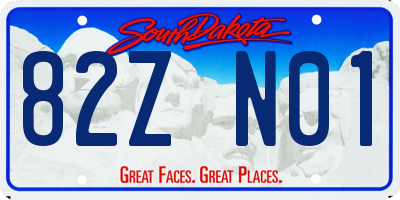 SD license plate 82ZN01