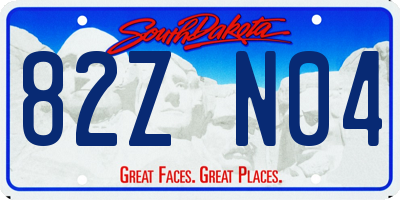 SD license plate 82ZN04