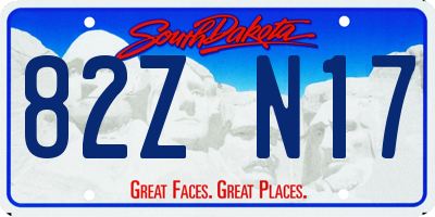 SD license plate 82ZN17