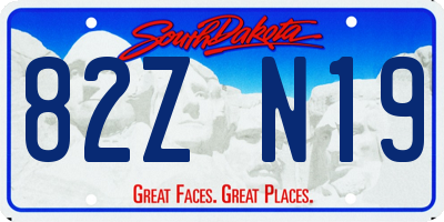 SD license plate 82ZN19