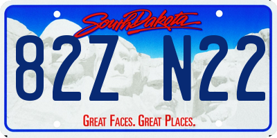 SD license plate 82ZN22