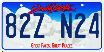 SD license plate 82ZN24
