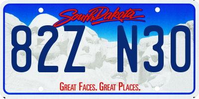 SD license plate 82ZN30