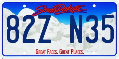 SD license plate 82ZN35