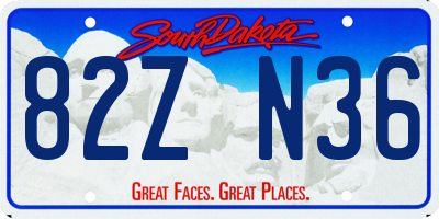 SD license plate 82ZN36