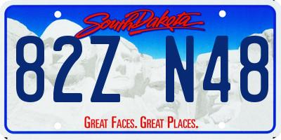 SD license plate 82ZN48