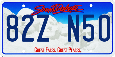 SD license plate 82ZN50