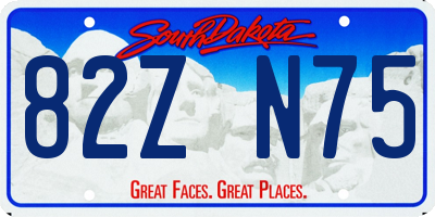 SD license plate 82ZN75