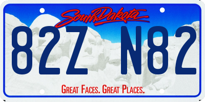 SD license plate 82ZN82
