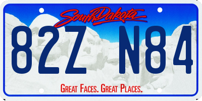 SD license plate 82ZN84