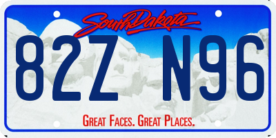 SD license plate 82ZN96