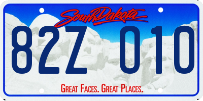 SD license plate 82ZO10