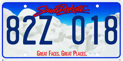 SD license plate 82ZO18