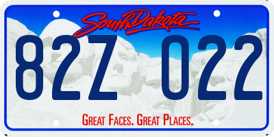 SD license plate 82ZO22