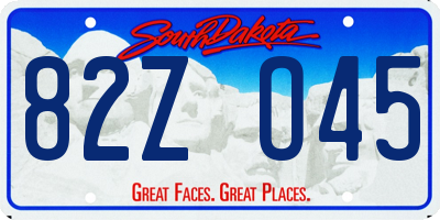 SD license plate 82ZO45