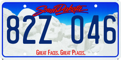 SD license plate 82ZO46