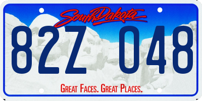 SD license plate 82ZO48