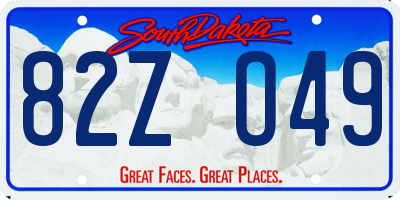 SD license plate 82ZO49