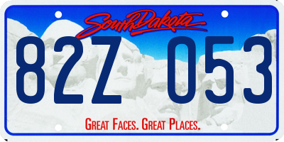 SD license plate 82ZO53