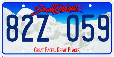 SD license plate 82ZO59