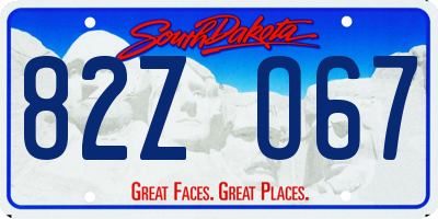 SD license plate 82ZO67