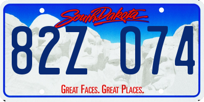 SD license plate 82ZO74