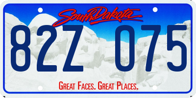 SD license plate 82ZO75