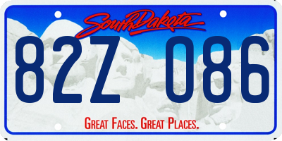 SD license plate 82ZO86