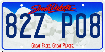 SD license plate 82ZP08