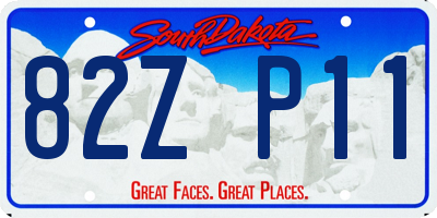 SD license plate 82ZP11