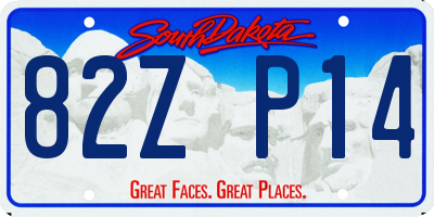 SD license plate 82ZP14