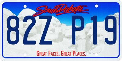 SD license plate 82ZP19