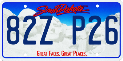 SD license plate 82ZP26
