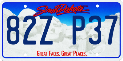 SD license plate 82ZP37